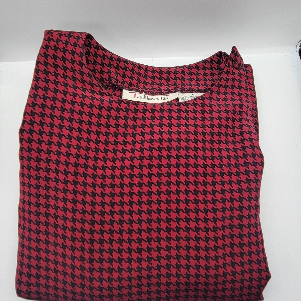 Vintage 1990's Talbots Midi Dress Size 6 Checkerboard Pattern Pleated A Line - Picture 10 of 11
